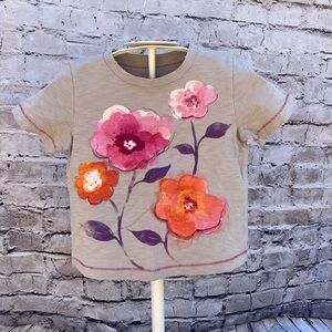 Little girls floral graphic tee